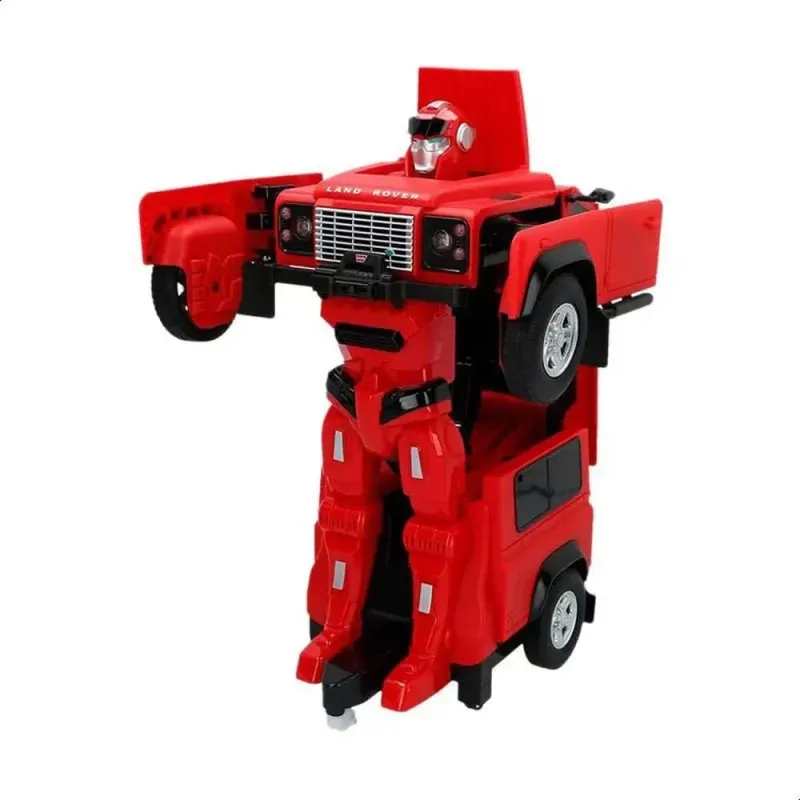 Jucarii, Copii si Bebe - Jucarii si jocuri - Vehicule si jucarii cu telecomanda - Masinute - Masinuta metalica convertibila Land Rover Defender Rosu cu scara 1:32 - Infinity.ro