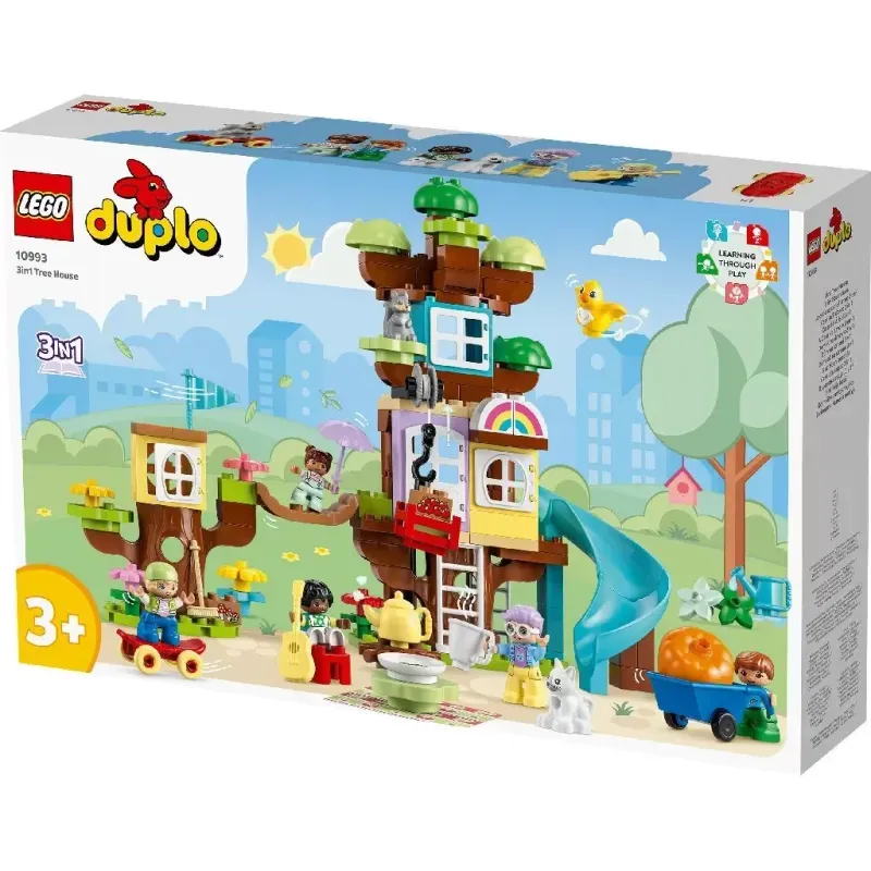 Jucarii, Copii si Bebe - Jucarii si jocuri - Seturi de constructie si cuburi - Seturi de constructie - LEGO DUPLO Casa din copac 3 in 1, 10993 - Infinity.ro