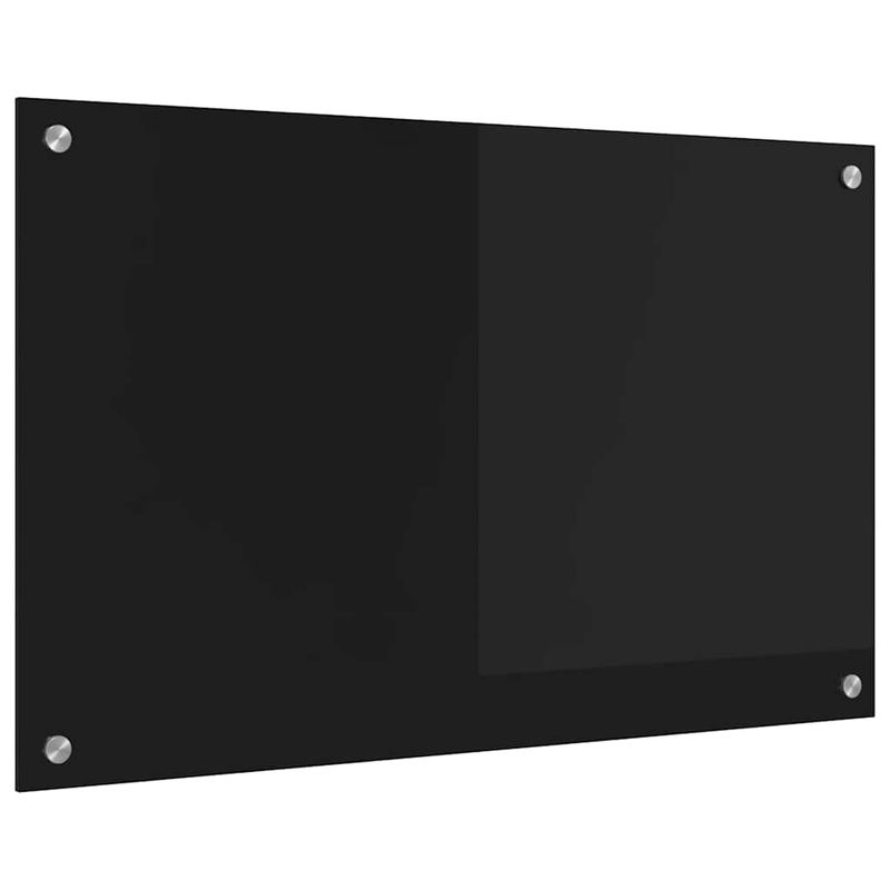 Casa si Gradina - Sanitare - Chiuveta bucatarie si accesorii - Accesorii chiuvete - Spate de bucatarie Negru 80 x 50 x 0.8 cm sticla securizata - Infinity.ro
