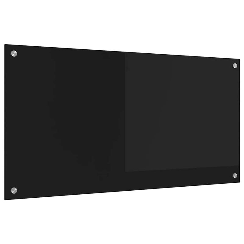 Casa si Gradina - Sanitare - Chiuveta bucatarie si accesorii - Accesorii chiuvete - Spate de bucatarie Negru 100 x 50 x 0.8 cm sticla securizata - Infinity.ro