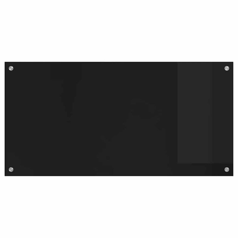 Casa si Gradina - Sanitare - Chiuveta bucatarie si accesorii - Accesorii chiuvete - Spate de bucatarie Negru 100 x 50 x 0.8 cm sticla securizata - Infinity.ro