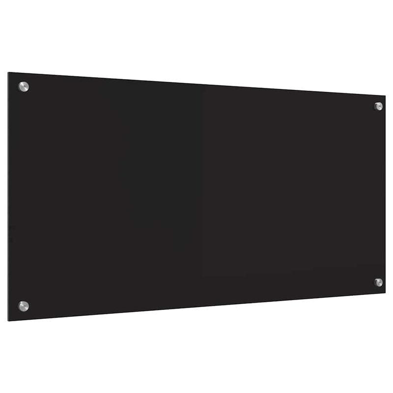 Casa si Gradina - Sanitare - Chiuveta bucatarie si accesorii - Accesorii chiuvete - Spate de bucatarie Negru 100 x 50 x 0.8 cm sticla securizata - Infinity.ro