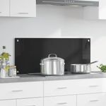 Casa si Gradina - Sanitare - Chiuveta bucatarie si accesorii - Accesorii chiuvete - Spate de bucatarie Negru 100 x 40 x 0.8 cm sticla securizata - Infinity.ro