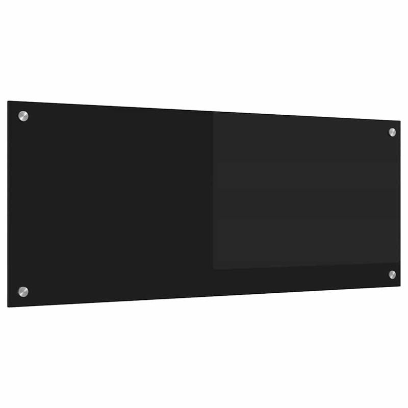 Casa si Gradina - Sanitare - Chiuveta bucatarie si accesorii - Accesorii chiuvete - Spate de bucatarie Negru 100 x 40 x 0.8 cm sticla securizata - Infinity.ro