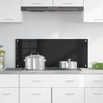 Casa si Gradina - Sanitare - Chiuveta bucatarie si accesorii - Accesorii chiuvete - Spate de bucatarie Negru 100 x 40 x 0.8 cm sticla securizata - Infinity.ro