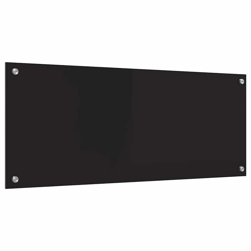 Casa si Gradina - Sanitare - Chiuveta bucatarie si accesorii - Accesorii chiuvete - Spate de bucatarie Negru 100 x 40 x 0.8 cm sticla securizata - Infinity.ro