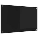 Casa si Gradina - Sanitare - Chiuveta bucatarie si accesorii - Accesorii chiuvete - Spate de bucatarie Negru 100 x 60 x 0.8 cm sticla securizata - Infinity.ro