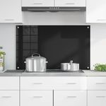 Casa si Gradina - Sanitare - Chiuveta bucatarie si accesorii - Accesorii chiuvete - Spate de bucatarie Negru 100 x 60 x 0.8 cm sticla securizata - Infinity.ro