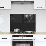 Casa si Gradina - Sanitare - Chiuveta bucatarie si accesorii - Accesorii chiuvete - Spate de bucatarie Negru 70 x 50 x 0.8 cm sticla securizata - Infinity.ro
