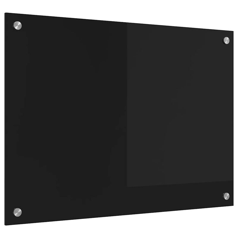 Casa si Gradina - Sanitare - Chiuveta bucatarie si accesorii - Accesorii chiuvete - Spate de bucatarie Negru 70 x 50 x 0.8 cm sticla securizata - Infinity.ro