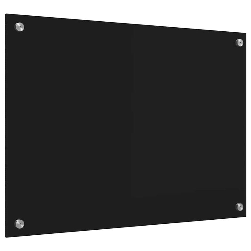 Casa si Gradina - Sanitare - Chiuveta bucatarie si accesorii - Accesorii chiuvete - Spate de bucatarie Negru 70 x 50 x 0.8 cm sticla securizata - Infinity.ro