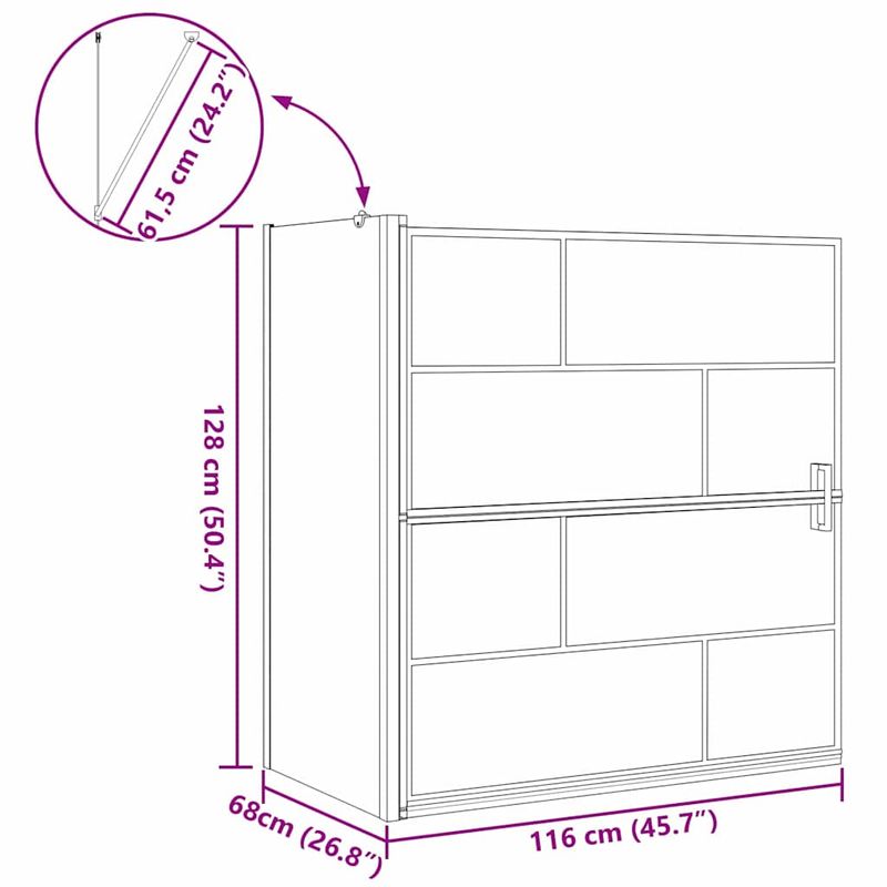Casa si Gradina - Sanitare - Cazi si cabine de dus - Cabine dus - Ecran de baie pentru dus Manual 116 x 67 x 129.5 cm - Infinity.ro