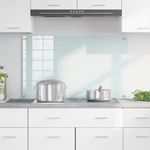 Casa si Gradina - Sanitare - Chiuveta bucatarie si accesorii - Accesorii chiuvete - Spate de bucatarie Alb 100 x 60 x 0.8 cm sticla securizata - Infinity.ro