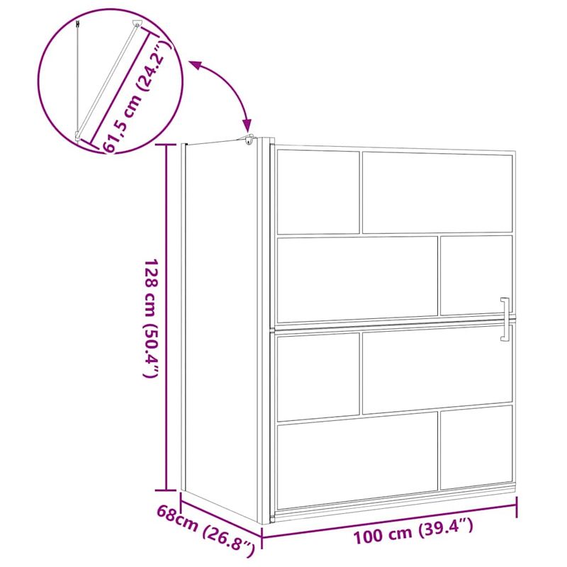 Casa si Gradina - Sanitare - Cazi si cabine de dus - Cabine dus - Ecran de baie pentru dus Manual 100 x 67 x 129.5 cm - Infinity.ro