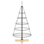 Casa si Gradina - Decoratiuni - Decoratiuni de sezon - Brad de Craciun in Forma de Con cu suport Negru 90 cm Otel - Infinity.ro