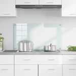 Casa si Gradina - Sanitare - Chiuveta bucatarie si accesorii - Accesorii chiuvete - Spate de bucatarie Alb 90 x 50 x 0.8 cm sticla securizata - Infinity.ro