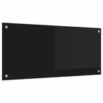 Casa si Gradina - Sanitare - Chiuveta bucatarie si accesorii - Accesorii chiuvete - Spate de bucatarie Negru 90 x 40 x 0.8 cm sticla securizata - Infinity.ro