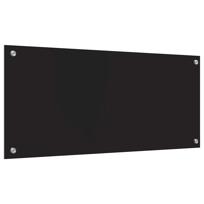 Casa si Gradina - Sanitare - Chiuveta bucatarie si accesorii - Accesorii chiuvete - Spate de bucatarie Negru 90 x 40 x 0.8 cm sticla securizata - Infinity.ro