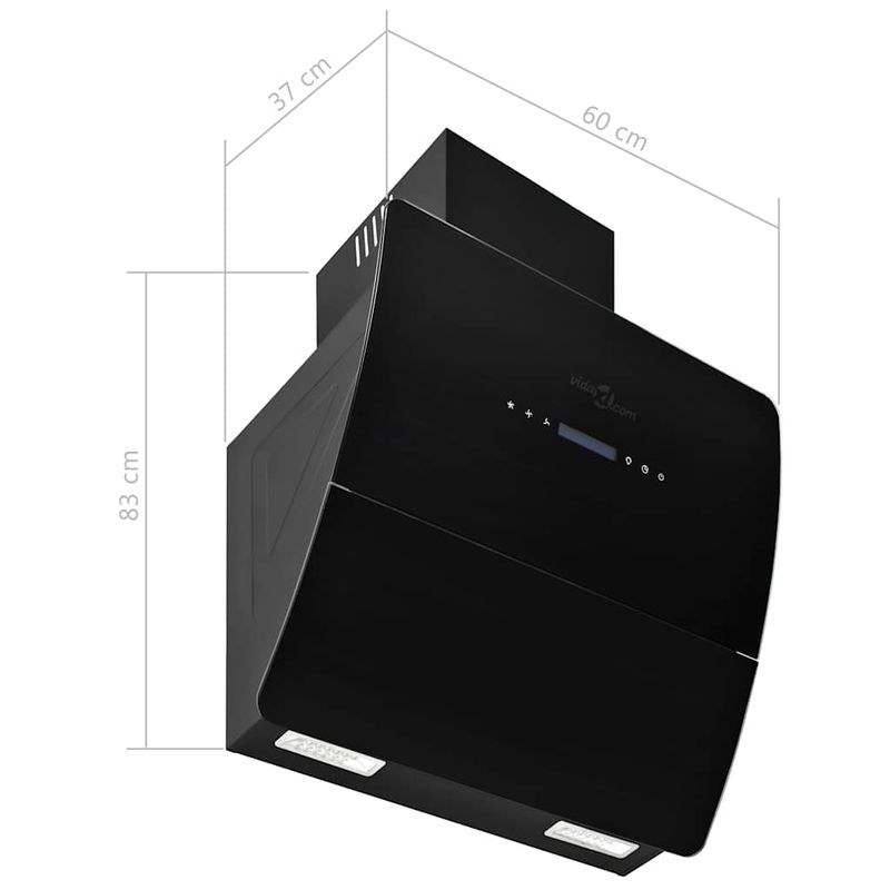 Electronice si Electrocasnice - Aragazuri, cuptoare si hote - Hote - Hote traditionale - Hota montata pe perete negru 60 cm otel inoxidabil 756 m³/h - Infinity.ro