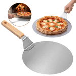Casa si Gradina - Bucatarie si vesela - Ustensile bucatarie - Pensule, spatule si teluri bucatarie - Lopata pizza Koken, tava rotunda 30,5 cm din otel inoxidabil, Maner Lemn, Spatula 49 cm - Infinity.ro