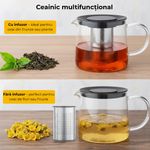 Casa si Gradina - Bucatarie si vesela - Vase pentru gatit - Ceainice si infuzoare - Ceainic sticla cu infuzor inox Koken, 1.5 L, rezistent la temperaturi, compatibil plita/masina spalat vase, transparent - Infinity.ro