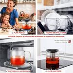 Casa si Gradina - Bucatarie si vesela - Vase pentru gatit - Ceainice si infuzoare - Ceainic sticla cu infuzor inox Koken, 1.5 L, rezistent la temperaturi, compatibil plita/masina spalat vase, transparent - Infinity.ro