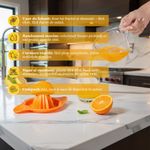 Casa si Gradina - Bucatarie si vesela - Ustensile bucatarie - Prese si storcatoare manuale - Storcator manual de citrice Koken, Plastic fara BPA, Presa robusta de citrice pentru sucuri, Vas Colector, Sita, Gri - Infinity.ro