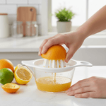 Casa si Gradina - Bucatarie si vesela - Ustensile bucatarie - Prese si storcatoare manuale - Storcator manual de citrice Koken, Plastic fara BPA, Presa robusta de citrice pentru sucuri, Vas Colector, Sita, Gri - Infinity.ro