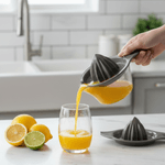 Casa si Gradina - Bucatarie si vesela - Ustensile bucatarie - Prese si storcatoare manuale - Storcator manual de citrice Koken, Plastic fara BPA, Presa robusta de citrice pentru sucuri, Vas Colector, Sita, Gri - Infinity.ro