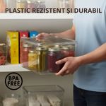 Casa si Gradina - Bucatarie si vesela - Organizare si depozitare bucatarie - Cutii alimentare - Set 4 cutii depozitare alimente cu capac Koken, organizator bucatarie, 23.5x13x11 cm, plastic transparent fara BPA - Infinity.ro