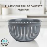 Casa si Gradina - Bucatarie si vesela - Vesela si tacamuri - Farfurii si boluri - Set 4 boluri din plastic durabil Koken pentru salate, fructe si mancare gatita,0.45 /1.6 /3.6 /5.6 L, fara BPA, Silver - Infinity.ro