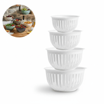 Casa si Gradina - Bucatarie si vesela - Vesela si tacamuri - Farfurii si boluri - Set 4 boluri din plastic durabil Koken pentru salate, fructe si mancare gatita,0.45 /1.6 /3.6 /5.6 L, fara BPA, Alb - Infinity.ro