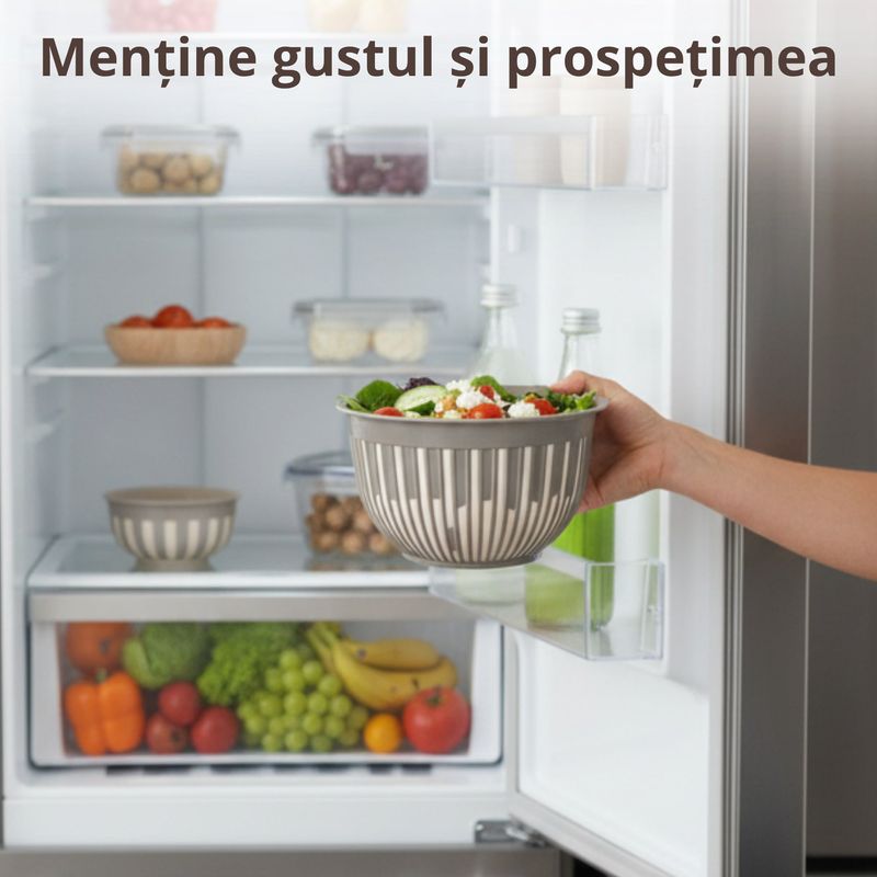 Casa si Gradina - Bucatarie si vesela - Vesela si tacamuri - Farfurii si boluri - Set 4 boluri din plastic durabil Koken pentru salate, fructe si mancare gatita,0.45 /1.6 /3.6 /5.6 L, fara BPA, Alb - Infinity.ro