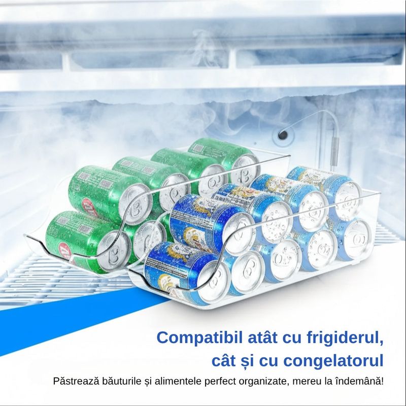 Casa si Gradina - Bucatarie si vesela - Organizare si depozitare bucatarie - Cutii alimentare - Cutie depozitare doze bauturi in frigider Koken, cutii alimentare, organizare frigider, bucatarie, Plastic - Infinity.ro