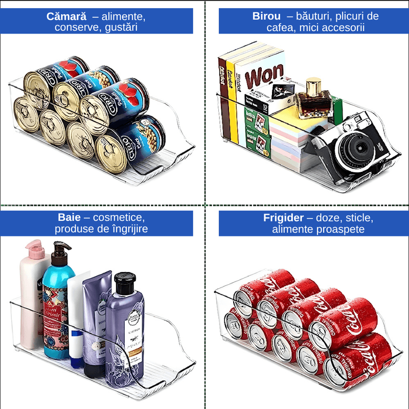 Casa si Gradina - Bucatarie si vesela - Organizare si depozitare bucatarie - Cutii alimentare - Cutie depozitare doze bauturi in frigider Koken, cutii alimentare, organizare frigider, bucatarie, Plastic - Infinity.ro