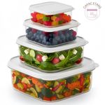 Casa si Gradina - Bucatarie si vesela - Organizare si depozitare bucatarie - Cutii alimentare - Set 4 recipient de depozitare alimente Koken, capac etans, plastic fara BPA, rezistent la rece, 0.2/0.53/1.1/2.2 L, Alb - Infinity.ro