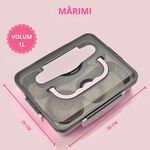 Casa si Gradina - Bucatarie si vesela - Organizare si depozitare bucatarie - Cutii alimentare - Caserola copii scoala cu 5 compartimente Koken, Cutie pentru pranz, volum 1L, Lunchbox cu tacamuri, 25x30cm, Verde - Infinity.ro