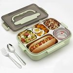 Casa si Gradina - Bucatarie si vesela - Organizare si depozitare bucatarie - Cutii alimentare - Caserola copii scoala cu 5 compartimente Koken, Cutie pentru pranz, volum 1L, Lunchbox cu tacamuri, 25x30cm, Verde - Infinity.ro