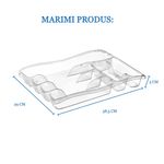 Casa si Gradina - Bucatarie si vesela - Organizare si depozitare bucatarie - Suporturi tacamuri si vase - Organizator tacamuri si ustensile de bucatarie 6 compartimente Koken, suport cutite 38.5x29x5cm, Plastic/Transparent - Infinity.ro