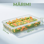 Casa si Gradina - Bucatarie si vesela - Organizare si depozitare bucatarie - Cutii alimentare - Set 4 recipient de depozitare alimente Koken, etanse, plastic fara BPA, rezistente la rece, 0.2/0.53/1.1/2.2 L, Alb - Infinity.ro