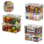 Casa si Gradina - Bucatarie si vesela - Organizare si depozitare bucatarie - Cutii alimentare - Set 6 cutii depozitare alimente cu capac Koken, organizator, 23.5x13x11 cm, plastic transparent fara BPA - Infinity.ro
