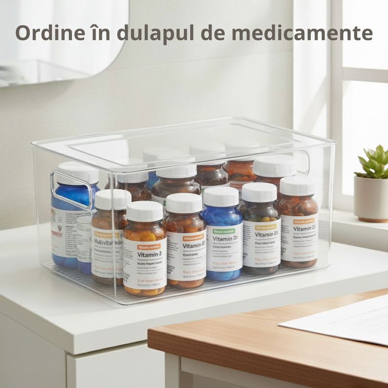 Casa si Gradina - Bucatarie si vesela - Organizare si depozitare bucatarie - Cutii alimentare - Set 6 cutii depozitare alimente cu capac Koken, organizator, 23.5x13x11 cm, plastic transparent fara BPA - Infinity.ro