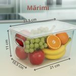 Casa si Gradina - Bucatarie si vesela - Organizare si depozitare bucatarie - Cutii alimentare - Set 6 cutii depozitare alimente cu capac Koken, organizator, 23.5x13x11 cm, plastic transparent fara BPA - Infinity.ro