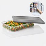 Casa si Gradina - Bucatarie si vesela - Organizare si depozitare bucatarie - Cutii alimentare - Recipient de depozitare alimente Koken, organizare frigider/congelator, capac etans, plastic fara BPA, 2.4 L, Gri - Infinity.ro