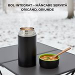 Casa si Gradina - Bucatarie si vesela - Accesorii bar - Termosuri si Cani termos - Termos pentru supa/mancare Koken, capacitate 1000ml, perete dublu, inox, 8h mentine rece/fierbinte, capac bol, Negru - Infinity.ro