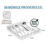 Casa si Gradina - Bucatarie si vesela - Organizare si depozitare bucatarie - Suporturi tacamuri si vase - Organizator tacamuri si ustensile de bucatarie, 9 compartimente Koken, suport cutite, 43x39x5cm, Plastic/ Transparent - Infinity.ro