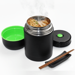 Casa si Gradina - Bucatarie si vesela - Accesorii bar - Termosuri si Cani termos - Termos pentru supa/mancare Koken, capacitate 1000ml, perete dublu, inox, 8h mentine rece/fierbinte, capac bol, Negru - Infinity.ro