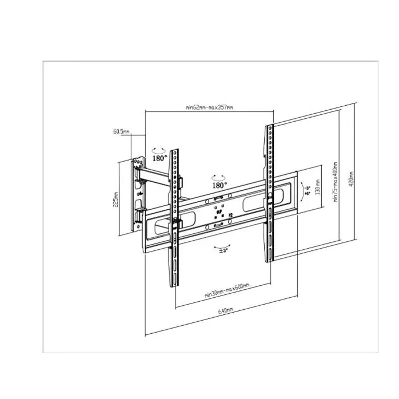 TV, Audio-Video si Foto - Accesorii TV si audio - Suporturi TV - Suport TV de perete 32"-70" reglabil 3 brate, Well - Infinity.ro