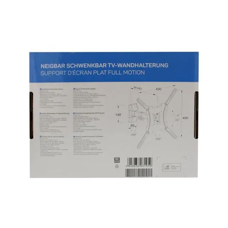 TV, Audio-Video si Foto - Accesorii TV si audio - Suporturi TV - Suport TV Well perete pentru ecran plat cu miscare completa, Otel, 23"-55", Negru - Infinity.ro