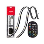 Auto si Moto - Piese auto si accesorii - Caroserie - Faruri, stopuri si proiectoare - Set 2buc Banda Led Auto flexibile cu controler multicolor RGB 2x30cm, 12V, Amio - Infinity.ro